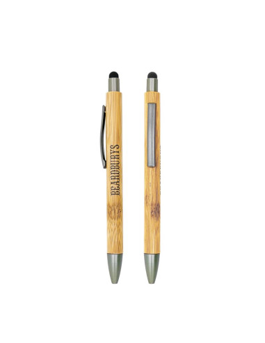 Bamboo Pen with Touch Pointer Beardburys Logo