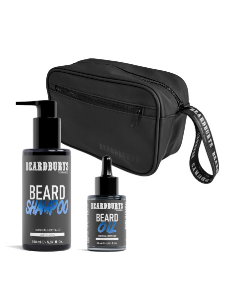 Kit Shampoo e Olio da Barba Original Heritage + Beauty Case Edizione Nera
