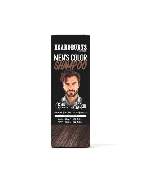 Champú de Color - Tinte para Barba y Bigote 3N Castaño Oscuro