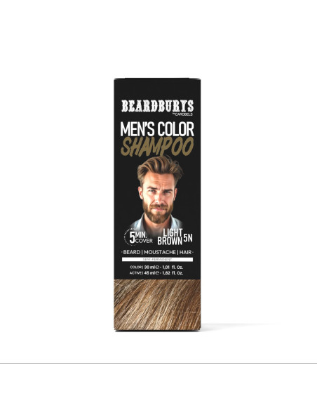 Champú de Color - Tinte para Barba y Bigote 5N Castaño Claro