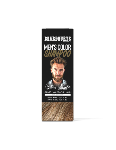 Champú de Color - Tinte para Barba y Bigote 5N Castaño Claro