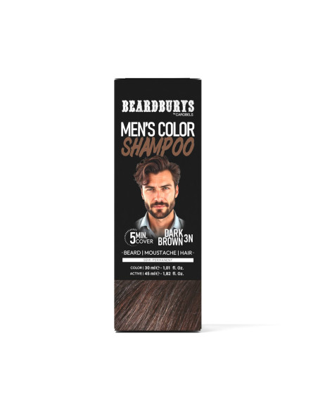 Champú de Color - Tinte para Barba y Bigote 3N Castaño Oscuro