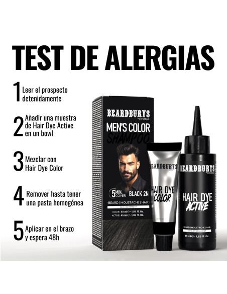 Tinte Barba 2N Negro | Champú de Color Natural | Beardburys