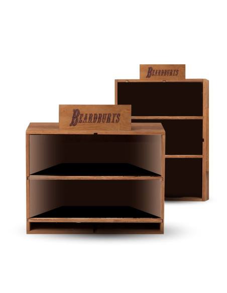 Módulo Expositor de Madera Apilable Beardburys | Combinable en Horizontal y Vertical
