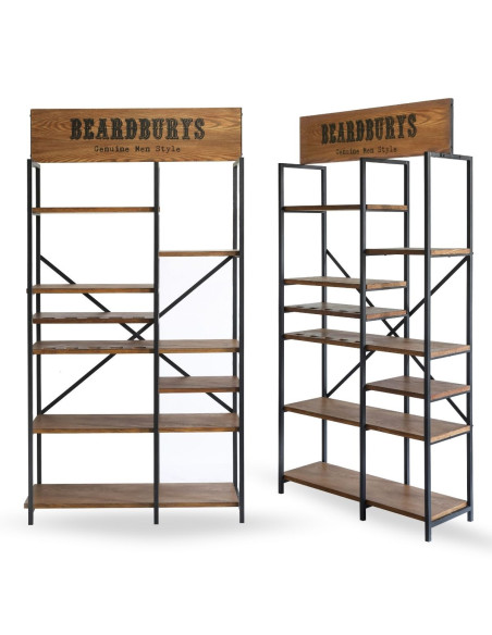 Expositor de Pie de Madera y Metal Beardburys