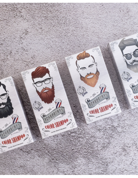 Tinte para Barba y Bigote | Champú de Color Castaño Oscuro Beardburys