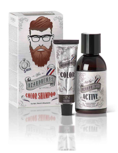 Tinta per Barba e Baffi | Shampoo Colorato Castano Scuro Beardburys