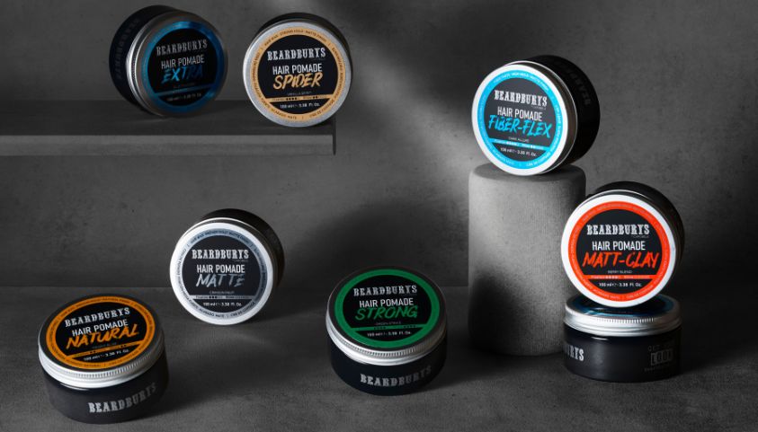 bodegón de ceras para el cabello de diferentes estilos